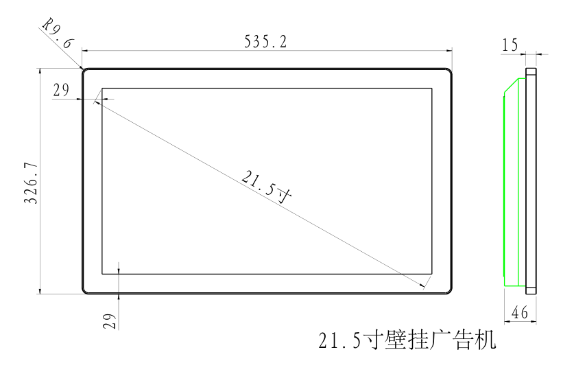 22寸壁掛廣告機(jī)